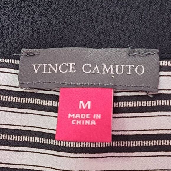 Vince Camuto Women's Chevron-Stripe Puff-Sleeve Tie-Front Top NWT sz Medium - Picture 6 of 9